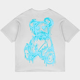 Teddy Sprayed Oversized White Tee